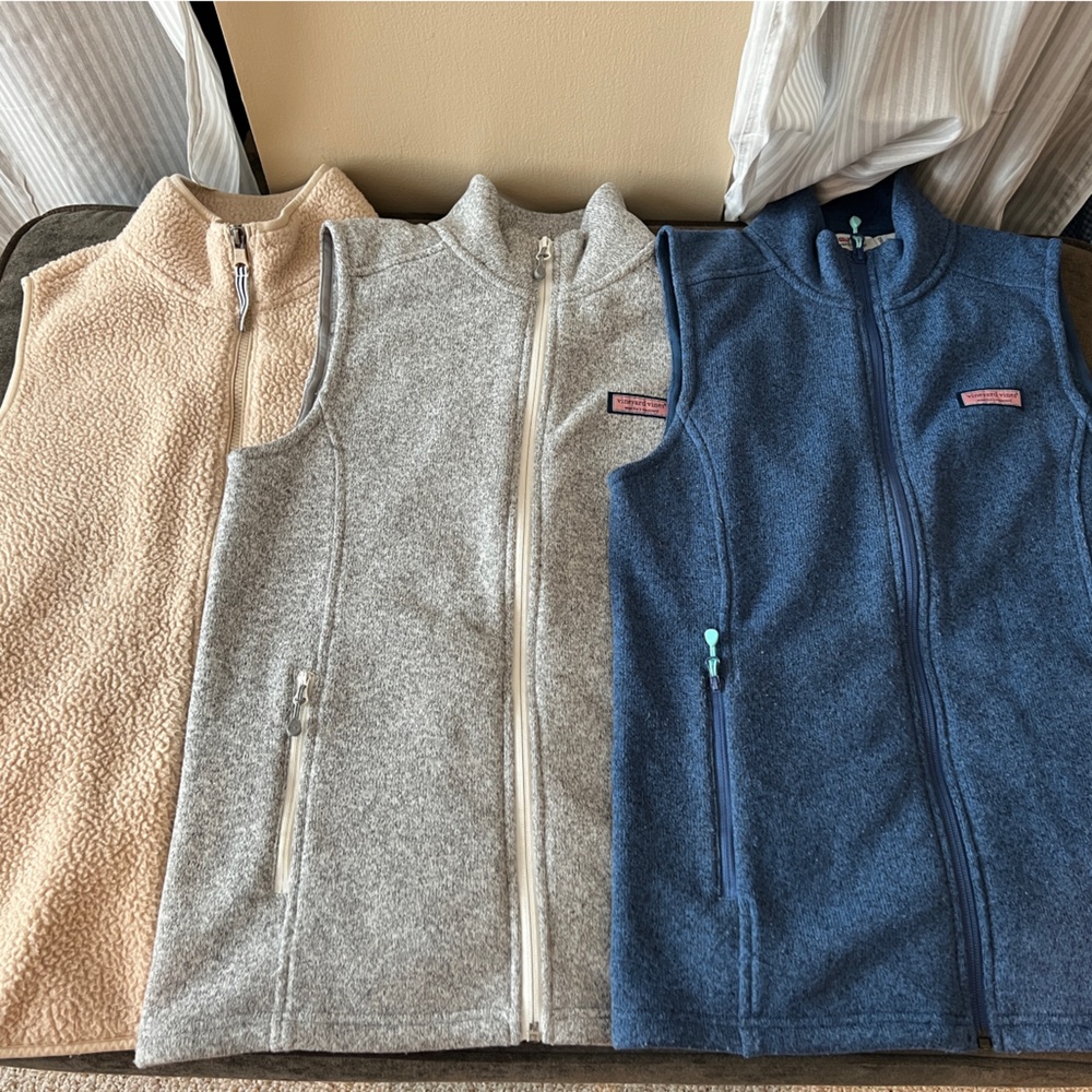 Vineyard Vines Vests (3 total) All Size XS. Colors: Beige, Grey, Vineyard Navy